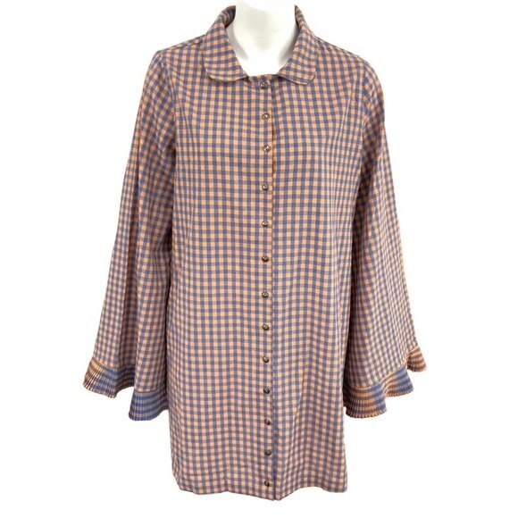 Tov Los Angeles Gingham Long Sleeve Top - Picture 1 of 11